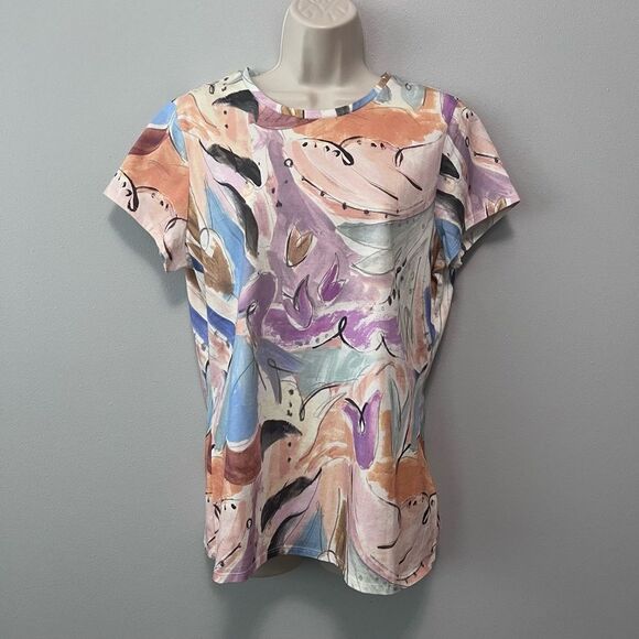 Ted Baker London Rosiean Abstract Print Cotton Tee Size 10/12 - Picture 1 of 5